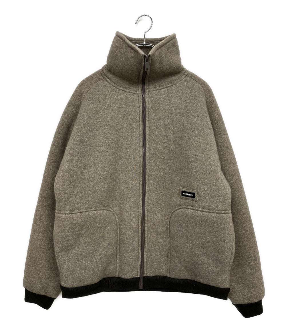 美品 MIU MIU コットンフリースジッパー ブルゾンジャケット 25AW