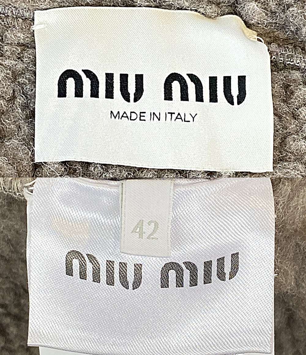 美品 MIU MIU コットンフリースジッパー ブルゾンジャケット 25AW