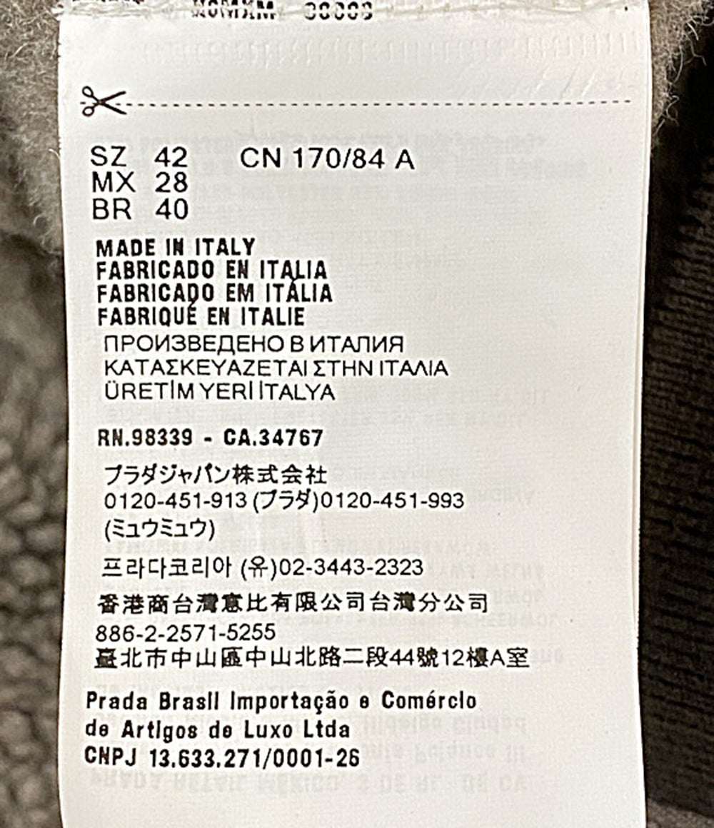 美品 MIU MIU コットンフリースジッパー ブルゾンジャケット 25AW ML1369 レディース SIZE 42 ミュウミュウ