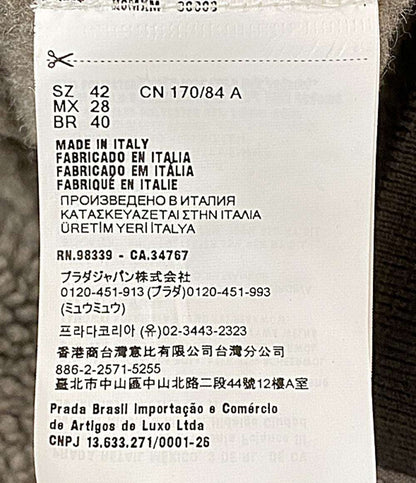 美品 MIU MIU コットンフリースジッパー ブルゾンジャケット 25AW ML1369 レディース SIZE 42 ミュウミュウ
