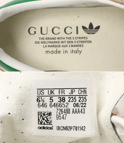 美品 GUCCI × adidas アディダス スニーカー GAZELLE 726488 レディース SIZE 23.5cm グッチ