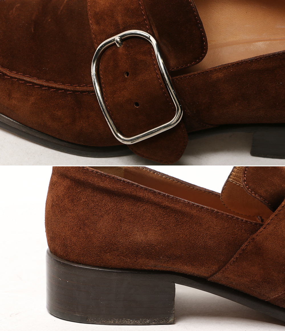 HERMES モンクストラップスエードローファー ブラウン レディース SIZE