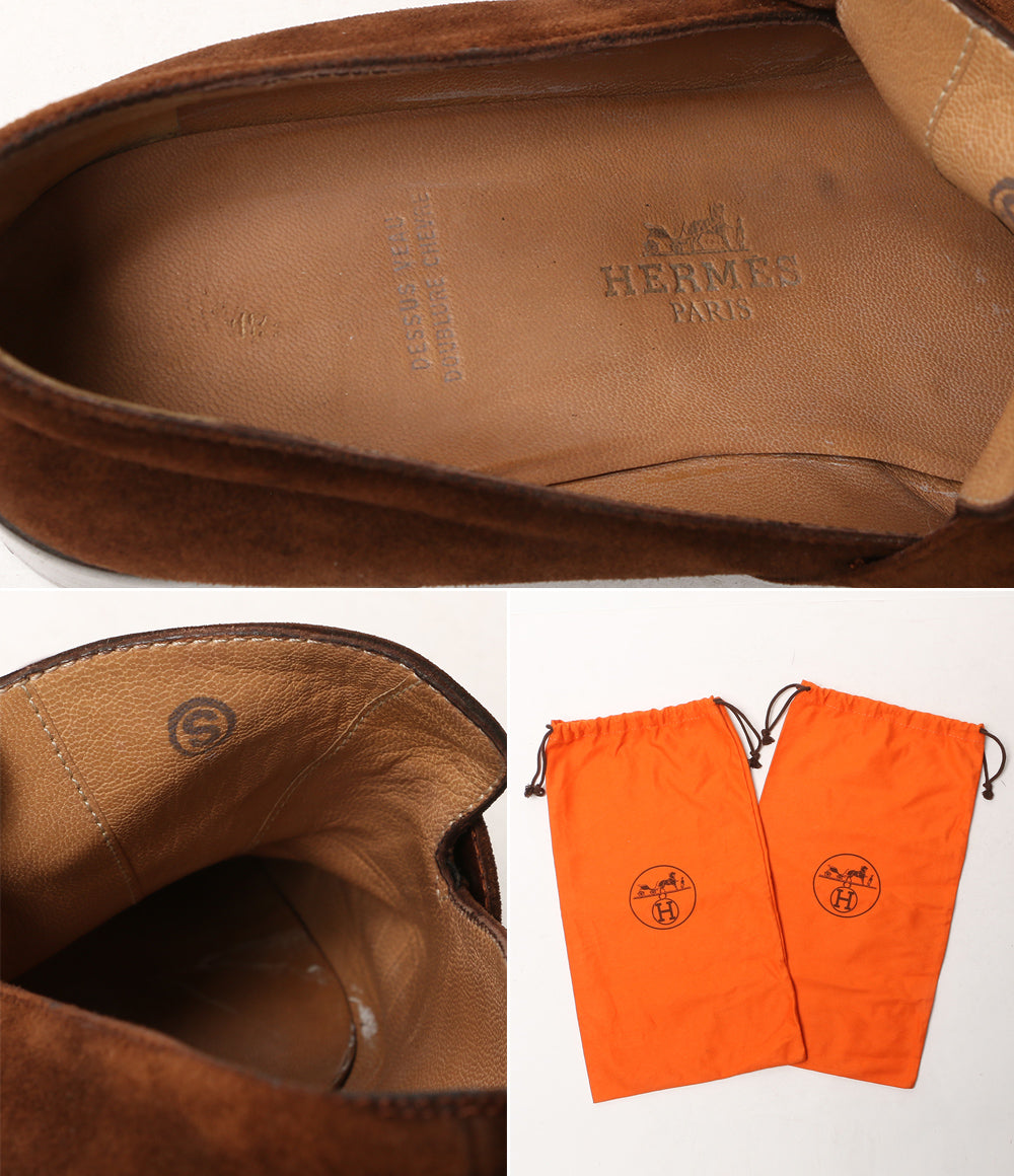 HERMES モンクストラップスエードローファー ブラウン レディース SIZE