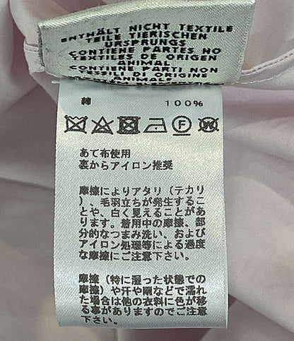 美品 HERMES 長袖シャツ シャツ Vネック セリエボタン PINK コットン100 レディース SIZE 34 エルメス