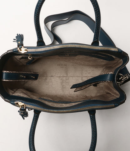 美品 ANYA HINDMARCH ショルダーバッグ 2wayバッグ ファスナータッセル ブルー系 レディース アニヤ・ハインドマーチ