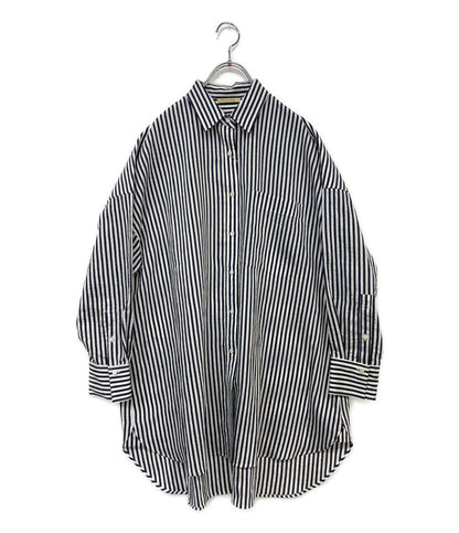美品 Curensology 長袖シャツ CLワッシャーストライプSH レディース SIZE F カレンソロジー