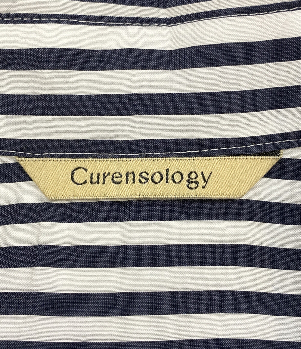 美品 Curensology 長袖シャツ CLワッシャーストライプSH レディース SIZE F カレンソロジー