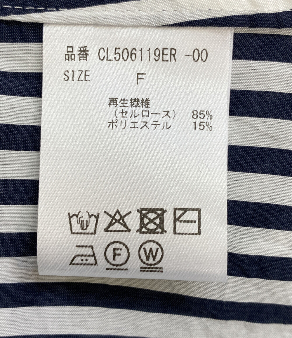 美品 Curensology 長袖シャツ CLワッシャーストライプSH レディース SIZE F カレンソロジー