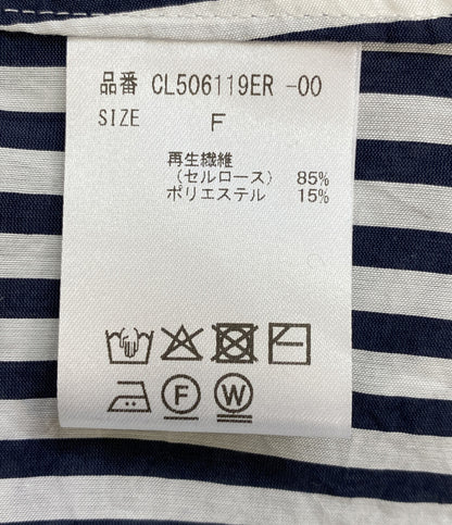 美品 Curensology 長袖シャツ CLワッシャーストライプSH レディース SIZE F カレンソロジー