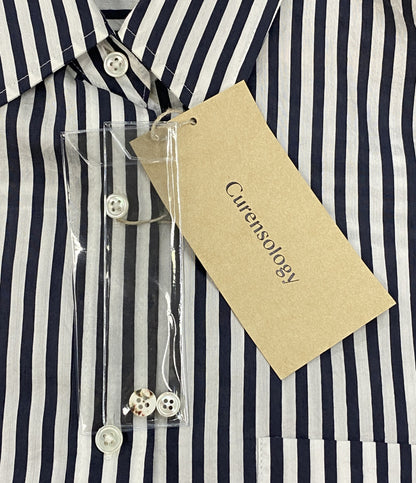 美品 Curensology 長袖シャツ CLワッシャーストライプSH レディース SIZE F カレンソロジー