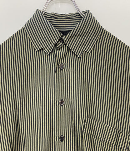 YOHJI YAMAMOTO POUR HOMME 長袖シャツ レーヨンストライプ切替バックロングシャツ HX-B46-818 21AW メンズ SIZE 2 ヨウジヤマモトプールオム