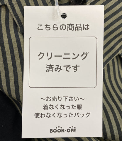 YOHJI YAMAMOTO POUR HOMME 長袖シャツ レーヨンストライプ切替バックロングシャツ HX-B46-818 21AW メンズ SIZE 2 ヨウジヤマモトプールオム