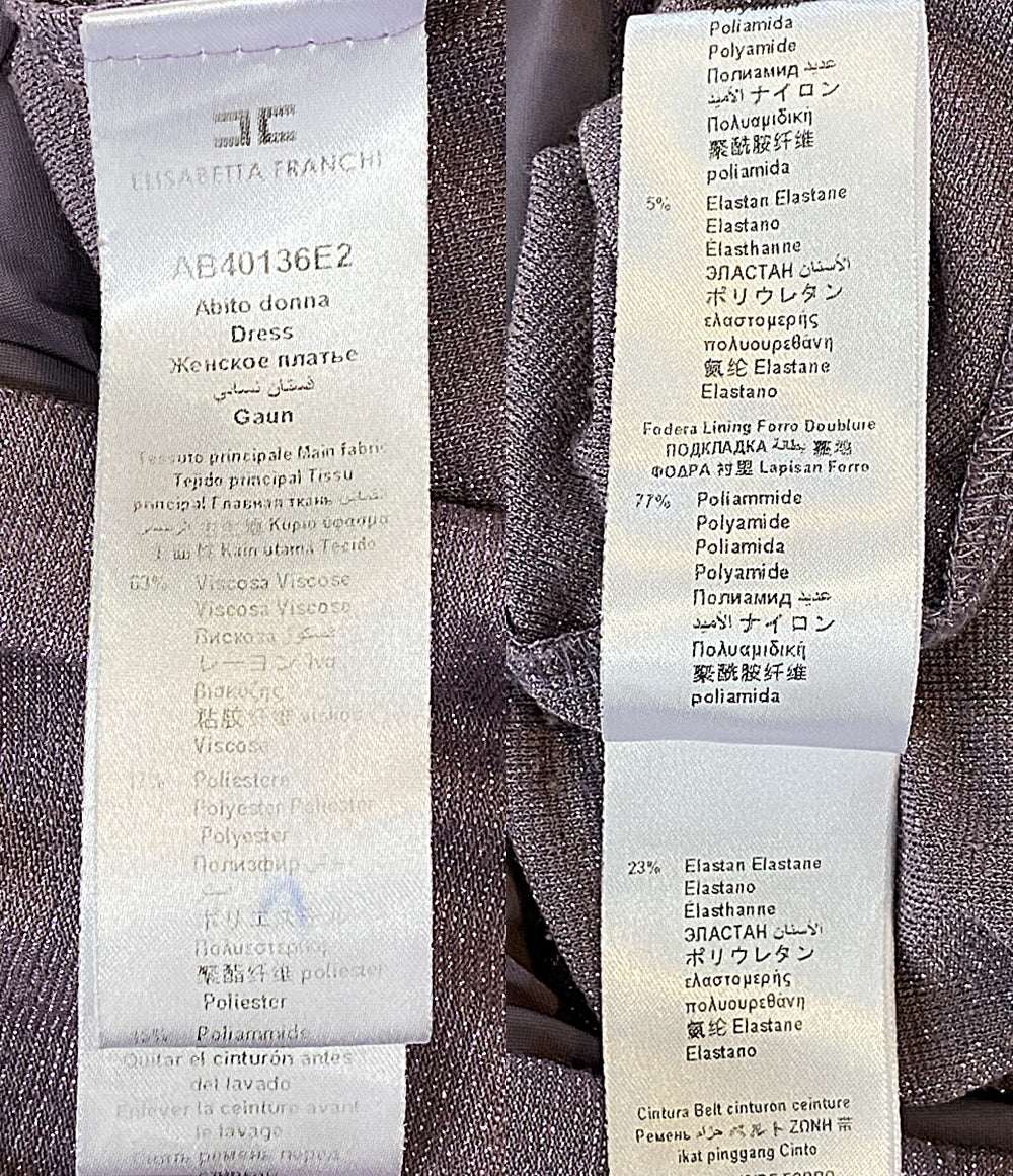 ELISABETTA FRANCHI 長袖ワンピース ラメ ラベンダー AB40136E2 レディース SIZE 40 エリザベッタフランキ