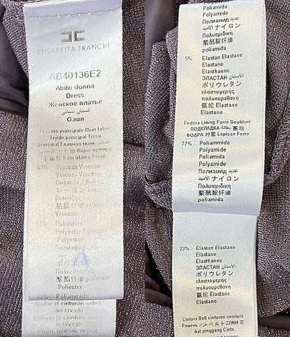 ELISABETTA FRANCHI 長袖ワンピース ラメ ラベンダー AB40136E2 レディース SIZE 40 エリザベッタフランキ