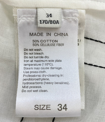 美品 TOTEM 長袖シャツ EUH-54030 ロゴ刺繍シャツ レディース SIZE 34 トーテム