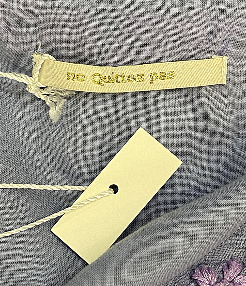 ne quitez pas 七分袖ワンピース ライラック フラワーエンブロイダリー 010411CB3 レディース SIZE M ヌキテパ