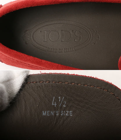 美品 TOD'S ローファー スウェード ドライビングシューズ レッド メンズ SIZE 4.5 トッズ