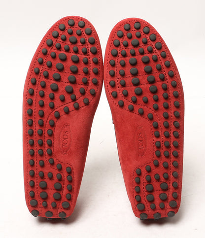 美品 TOD'S ローファー スウェード ドライビングシューズ レッド メンズ SIZE 4.5 トッズ