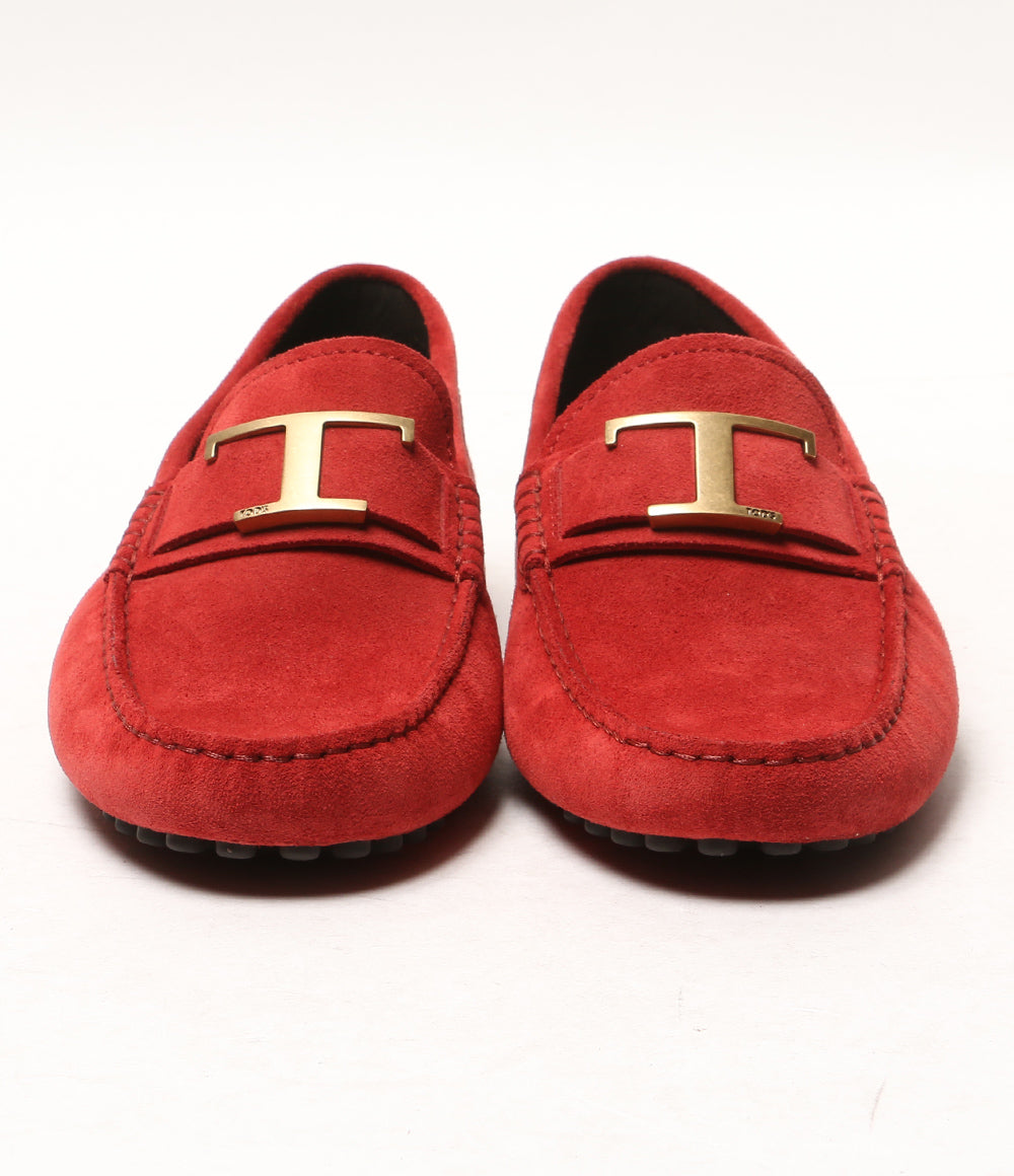 美品 TOD'S ローファー スウェード ドライビングシューズ レッド メンズ SIZE 4.5 トッズ