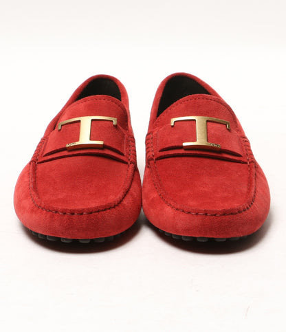 美品 TOD'S ローファー スウェード ドライビングシューズ レッド メンズ SIZE 4.5 トッズ