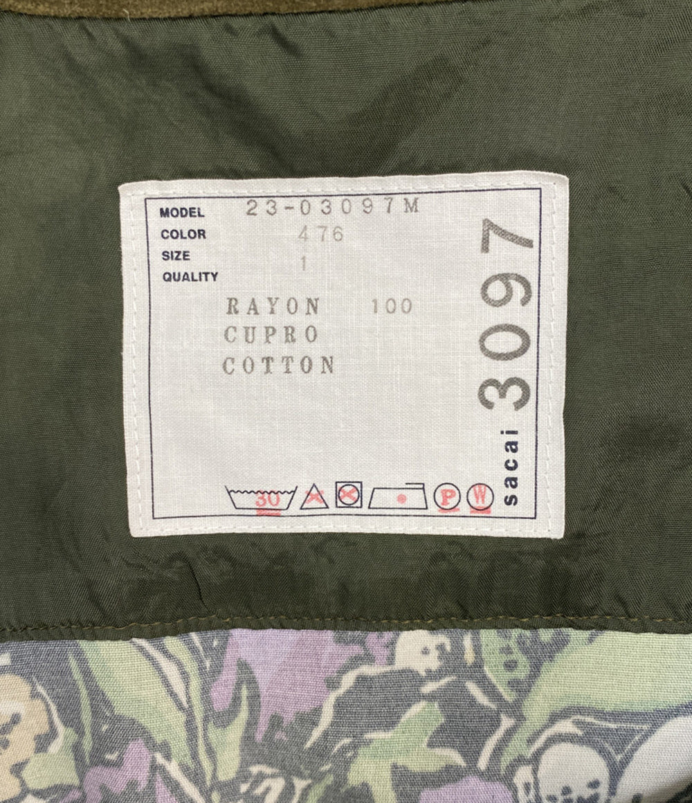 sacai 半袖シャツ フラワー ニットドッキング 23SS 23-03097M レディース SIZE 1 サカイ