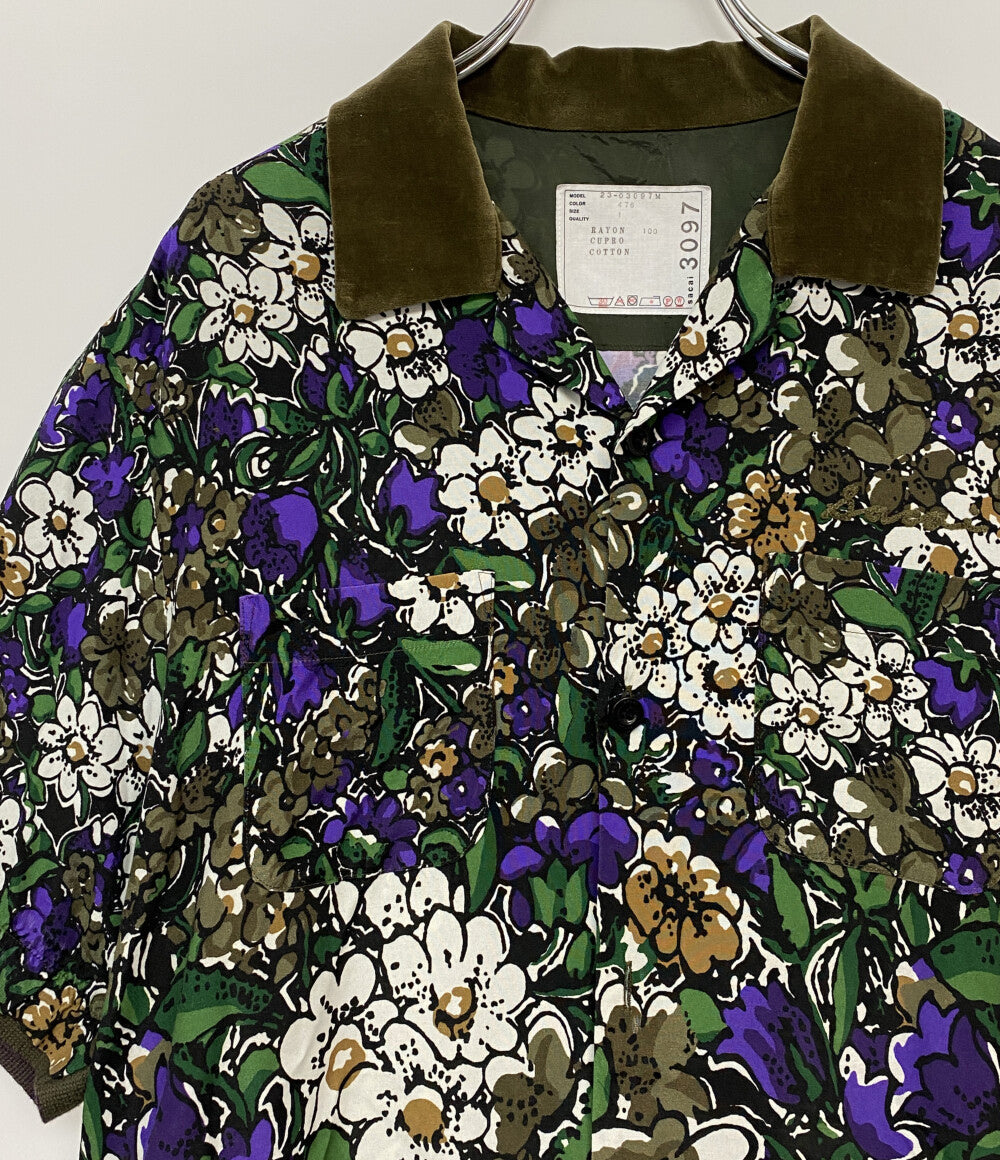 sacai 半袖シャツ フラワー ニットドッキング 23SS 23-03097M レディース SIZE 1 サカイ