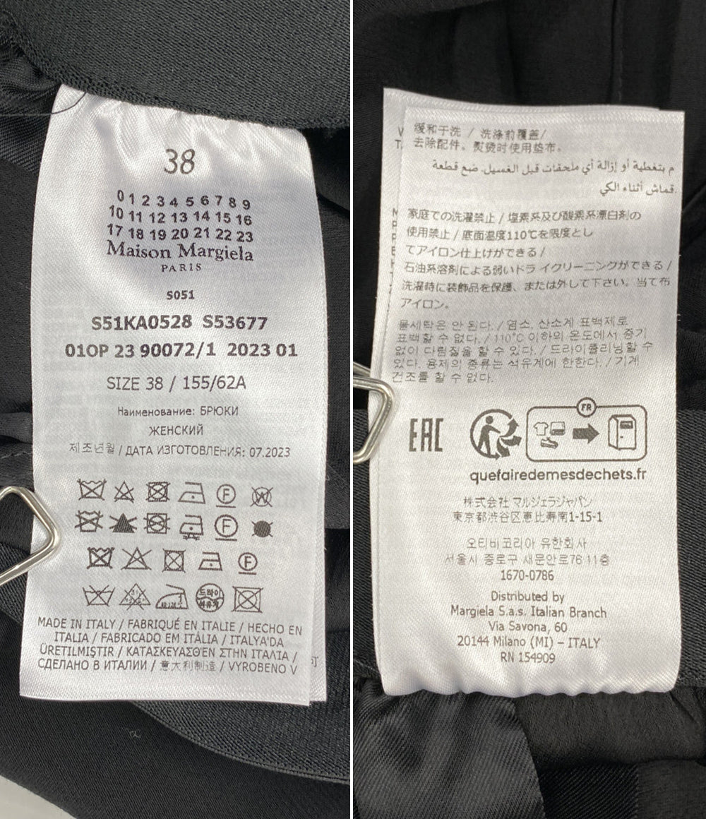 MARTIN MARGIELA パンツ ハイウエスト ブラック レディース SIZE 38 マルタンマルジェラ