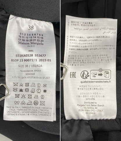 MARTIN MARGIELA パンツ ハイウエスト ブラック レディース SIZE 38 マルタンマルジェラ