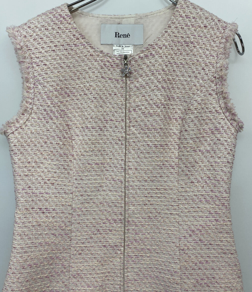 Rene ルネ ツイードノースリーブワンピース レディース SIZE 34