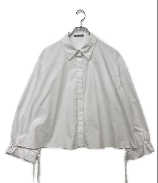 美品 theory luxe 長袖シャツ ホワイト 袖リボン 03-5108209-000-038 レディース SIZE 038 セオリーリュクス