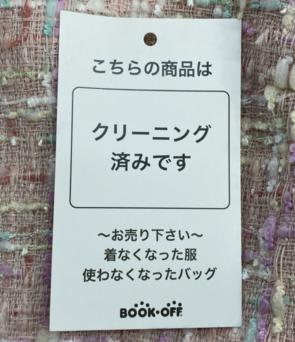 CELFORD ノーカラージャケット ツイード ピンク CWFJ261048 26SS レディース SIZE 36 セルフォード