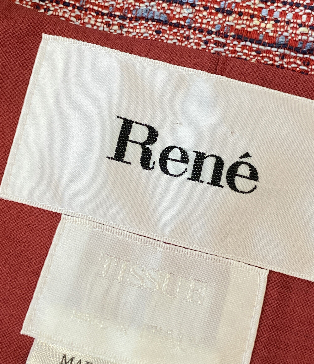 Rene ルネ ツイードノーカラージャケット TISSUE レディース SIZE 34
