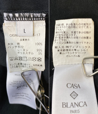 Casablanca カサブランカ 半袖Ｔシャツ ロゴワッペン ブラック MS25-JTS-001-14 メンズ SIZE L