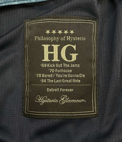 HYSTERIC GLAMOUR ナイロンジャケット 袖プリント ブルー レディース SIZE F ヒステリックグラマー