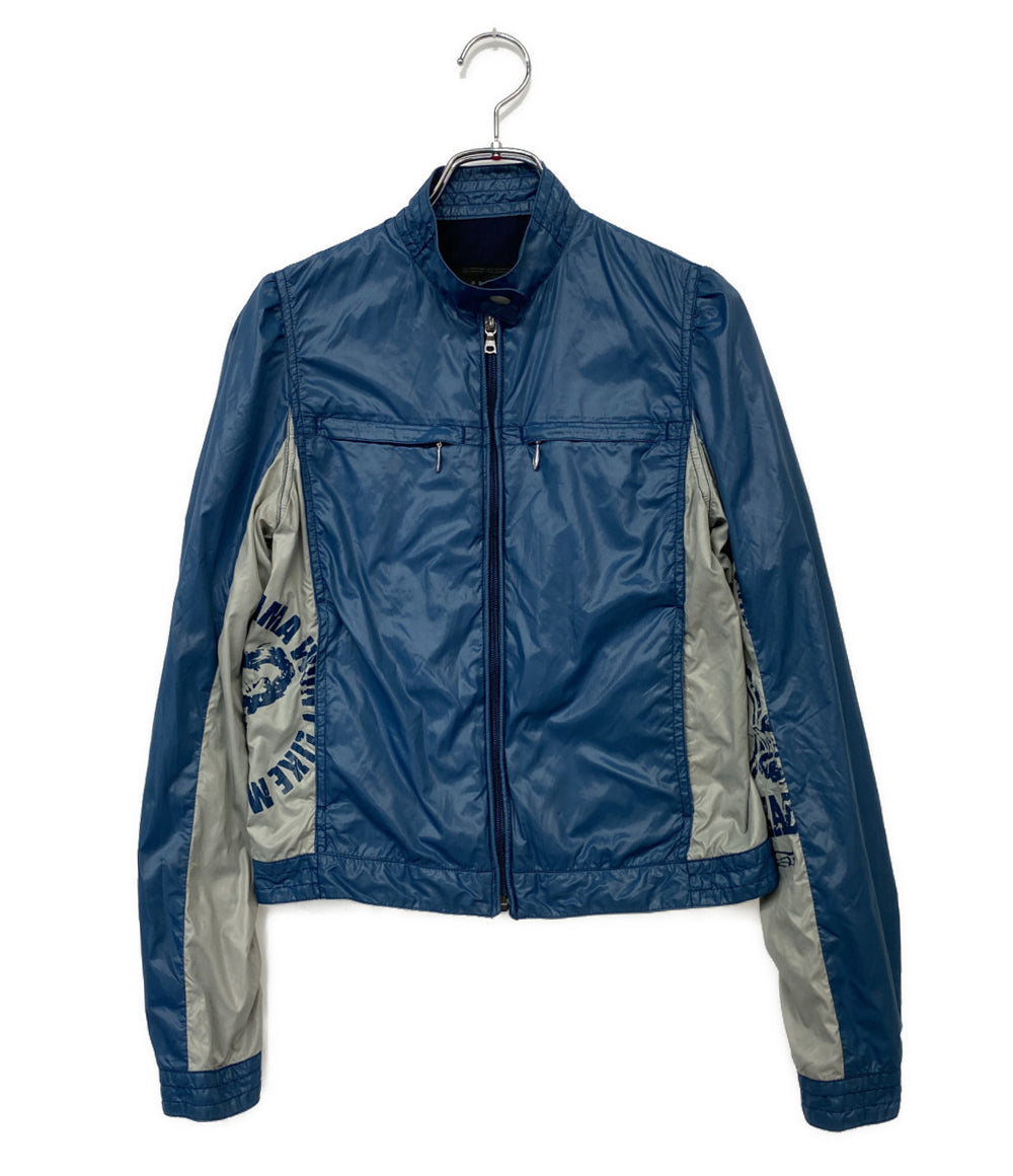 HYSTERIC GLAMOUR ナイロンジャケット 袖プリント ブルー レディース