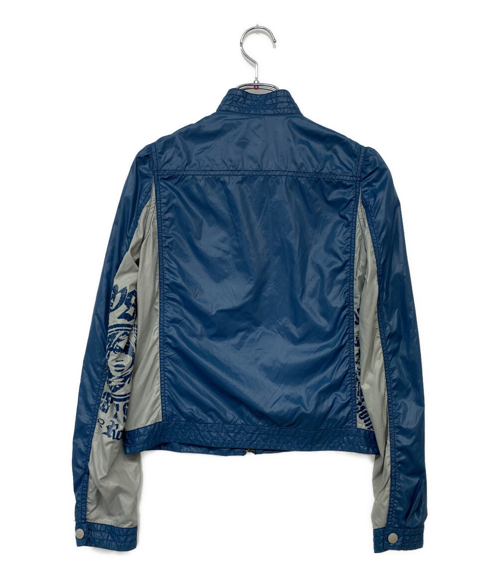 HYSTERIC GLAMOUR ナイロンジャケット 袖プリント ブルー レディース SIZE F ヒステリックグラマー