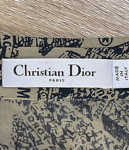 美品 Christian Dior 半袖ワンピース ブランドドゥパリ柄 351R81A3294 レディース SIZE 38 クリスチャンディオール