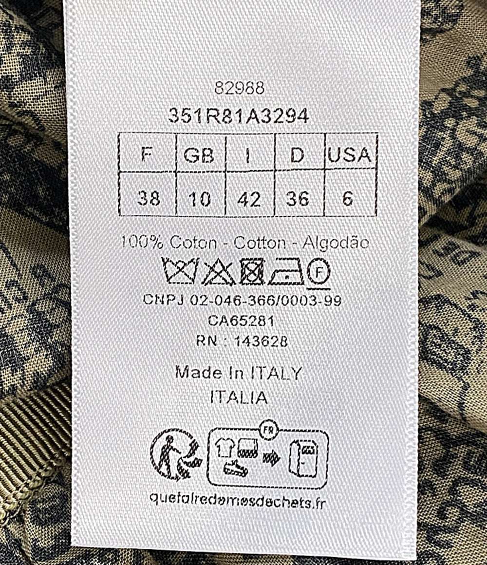 美品 Christian Dior 半袖ワンピース ブランドドゥパリ柄 351R81A3294