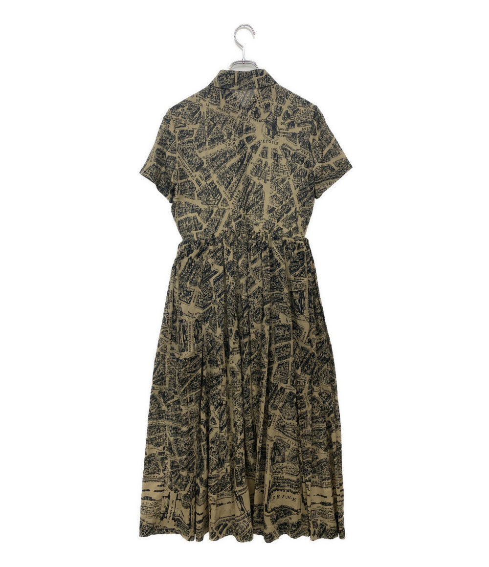 美品 Christian Dior 半袖ワンピース ブランドドゥパリ柄 351R81A3294