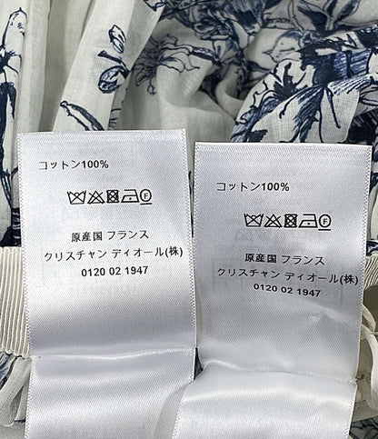 Christian Dior 211J65A3771 ボタニカル柄フレアスカート white×blue レディース SIZE F34 クリスチャンディオール