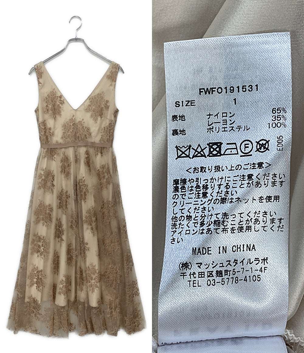美品 FRAY I.D ノースリーブワンピース レース ベージュ FWFO191531 レディース SIZE 1 フレイアイ・ディー