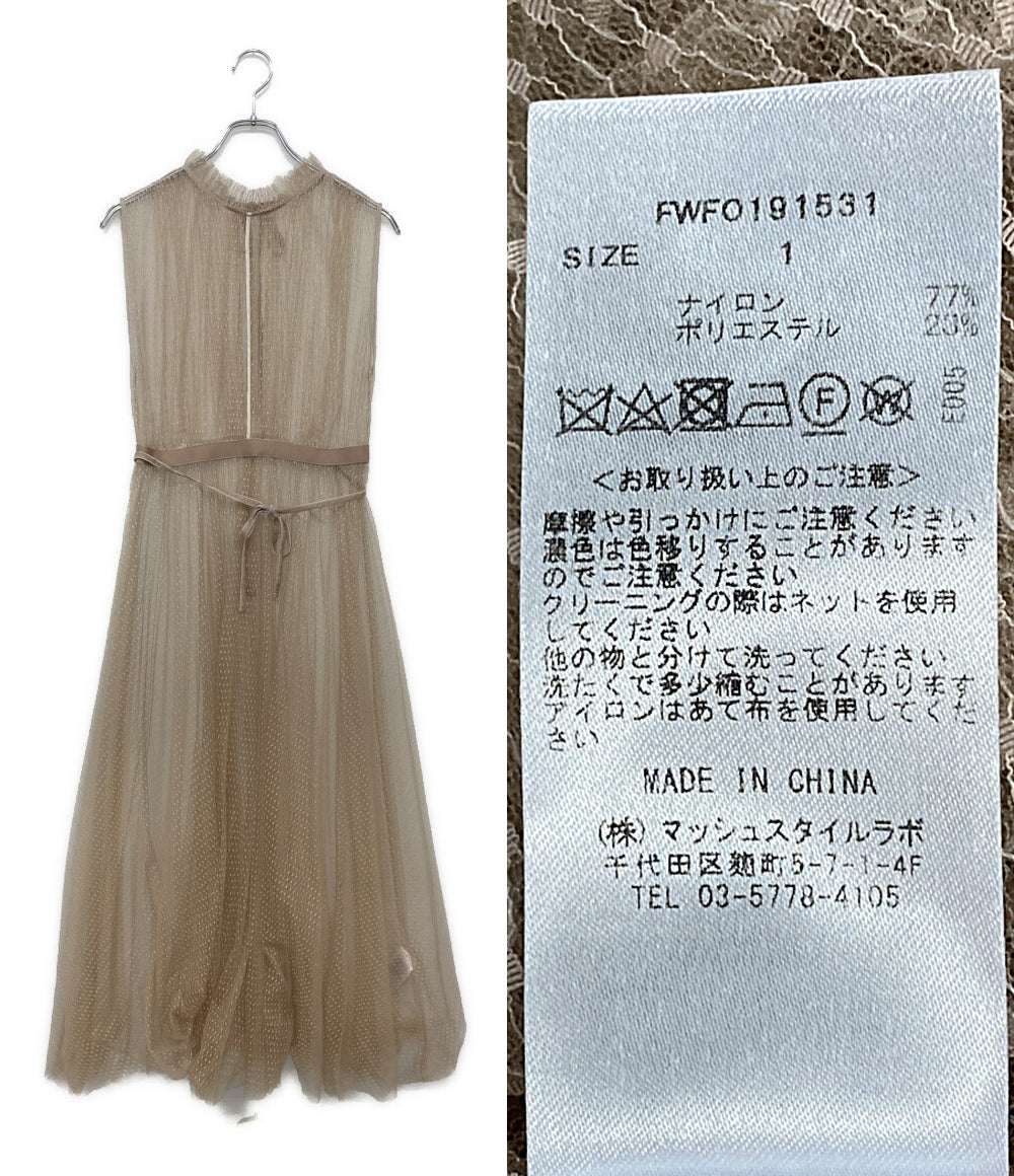 美品 FRAY I.D ノースリーブワンピース レース ベージュ FWFO191531 レディース SIZE 1 フレイアイ・ディー