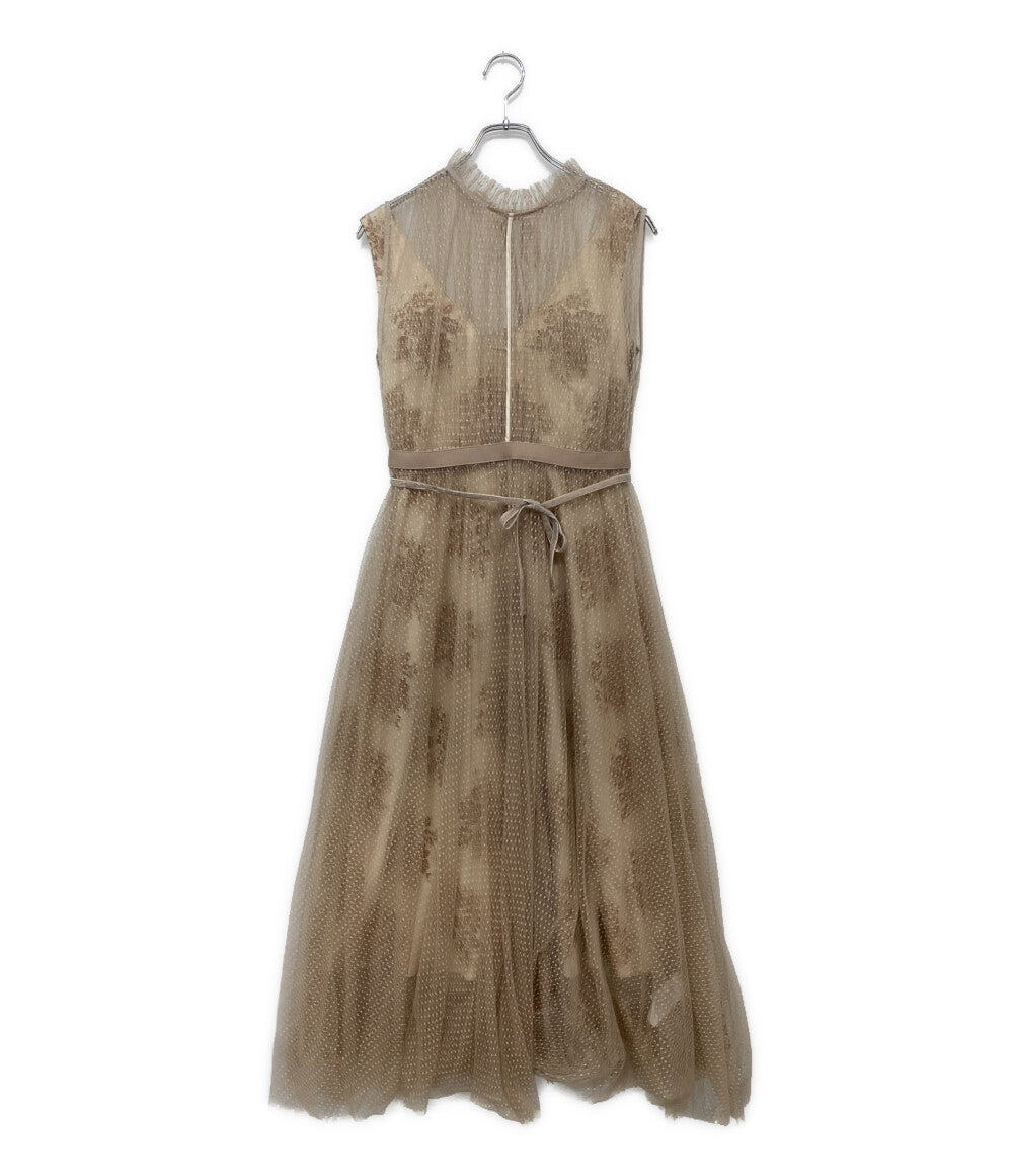 美品 FRAY I.D ノースリーブワンピース レース ベージュ FWFO191531 レディース SIZE 1 フレイアイ・ディー