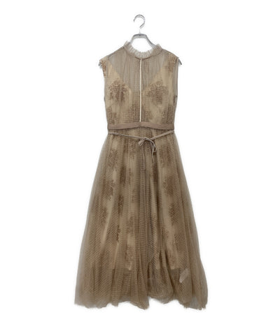 美品 FRAY I.D ノースリーブワンピース レース ベージュ FWFO191531 レディース SIZE 1 フレイアイ・ディー