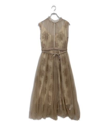 美品 FRAY I.D ノースリーブワンピース レース ベージュ FWFO191531 レディース SIZE 1 フレイアイ・ディー