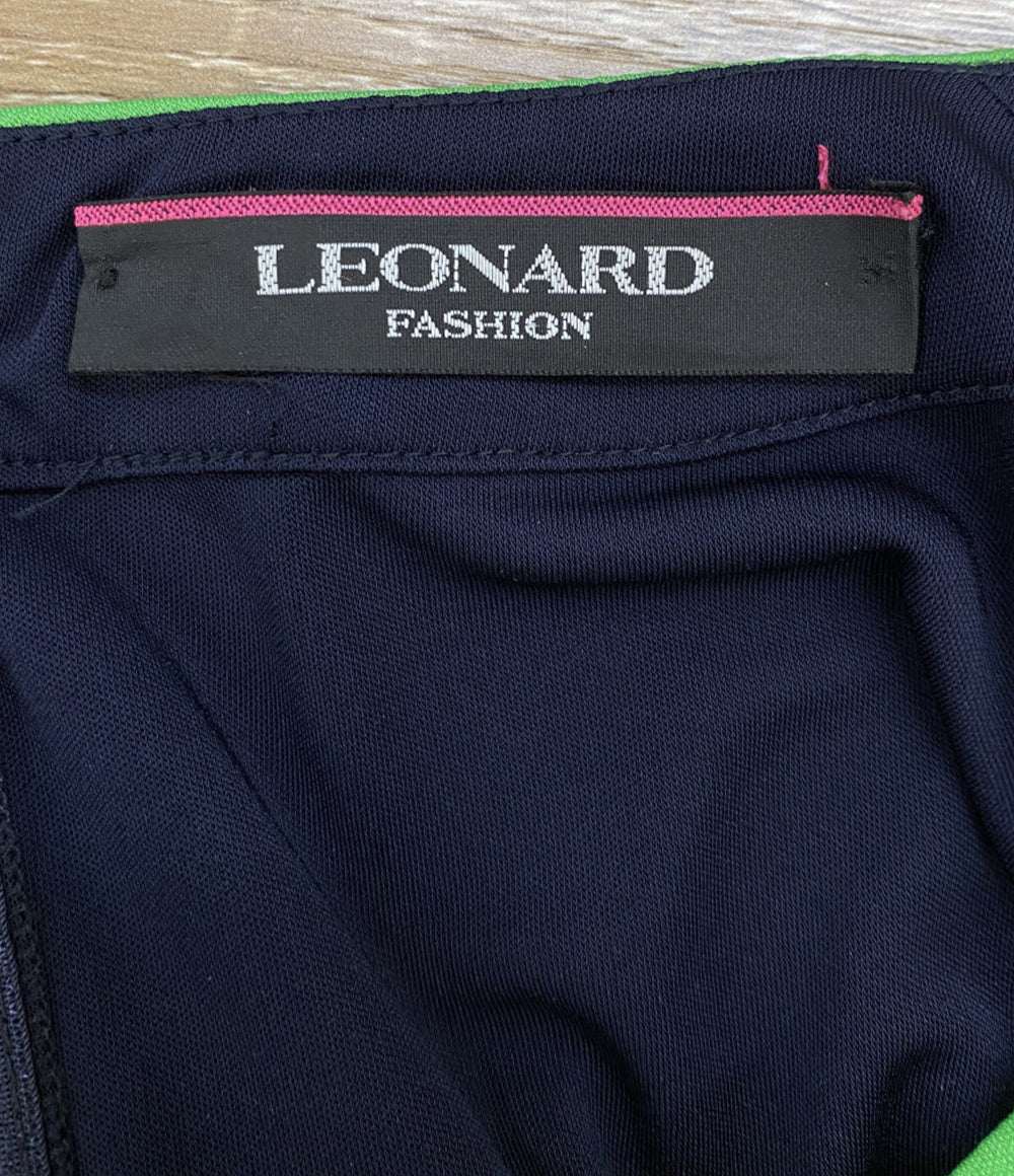 LEONARD ワンピース ネイビー グリーンライン レディース SIZE 1 レオナール