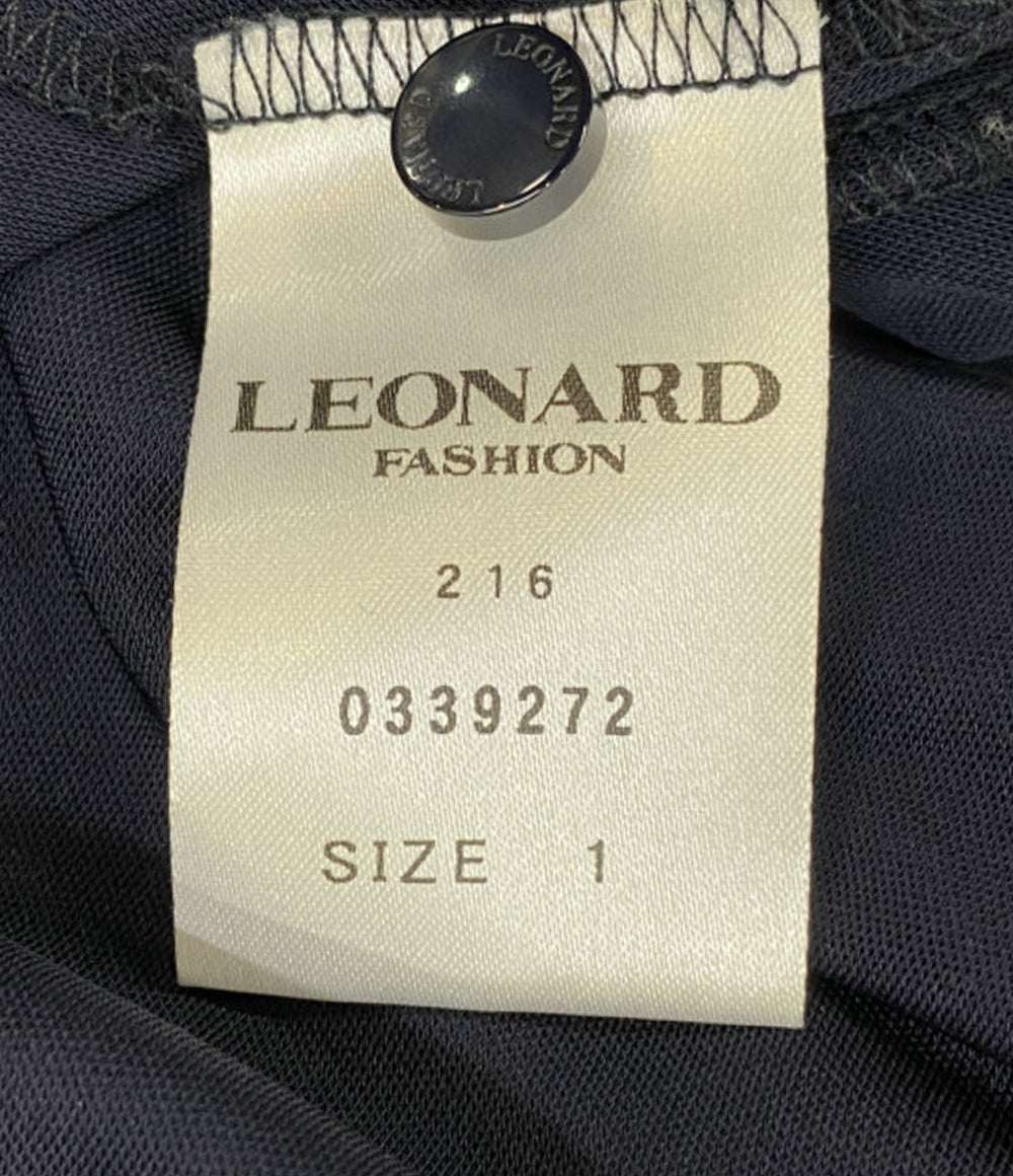 LEONARD ワンピース ネイビー グリーンライン レディース SIZE 1 レオナール