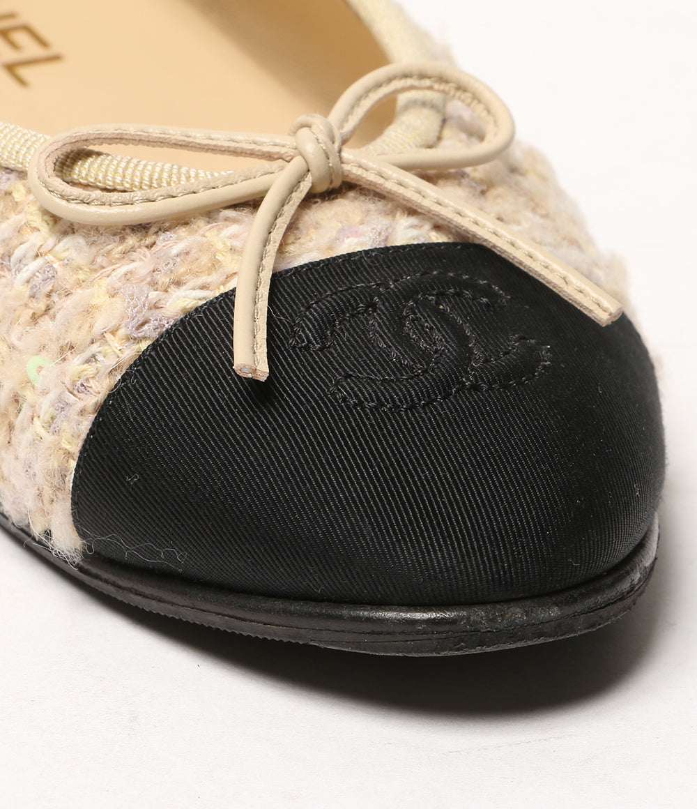 CHANEL バレリーナ ツイードラメフラットシューズ G02819 レディース SIZE 37C シャネル