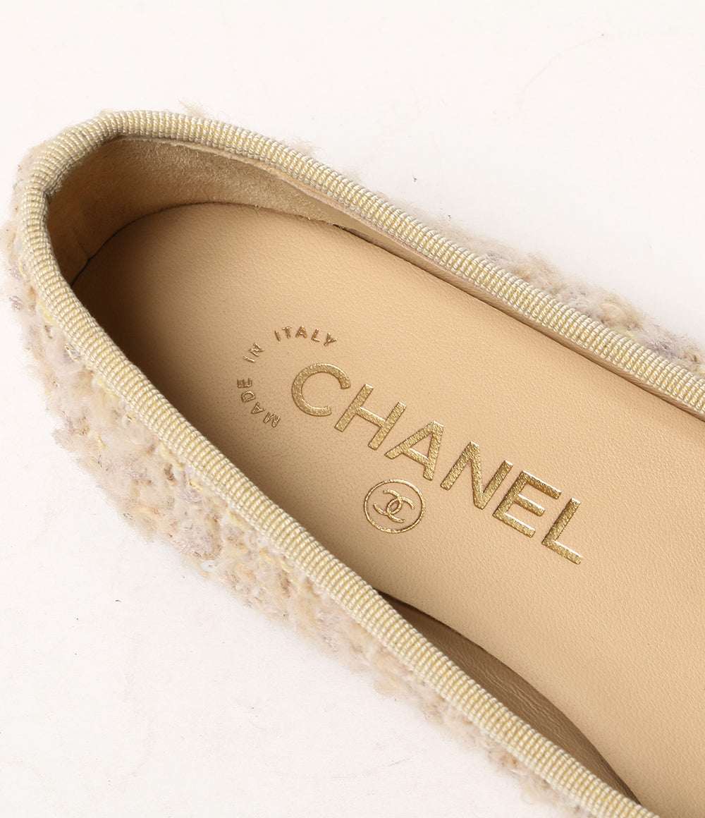 CHANEL バレリーナ ツイードラメフラットシューズ G02819 レディース SIZE 37C シャネル