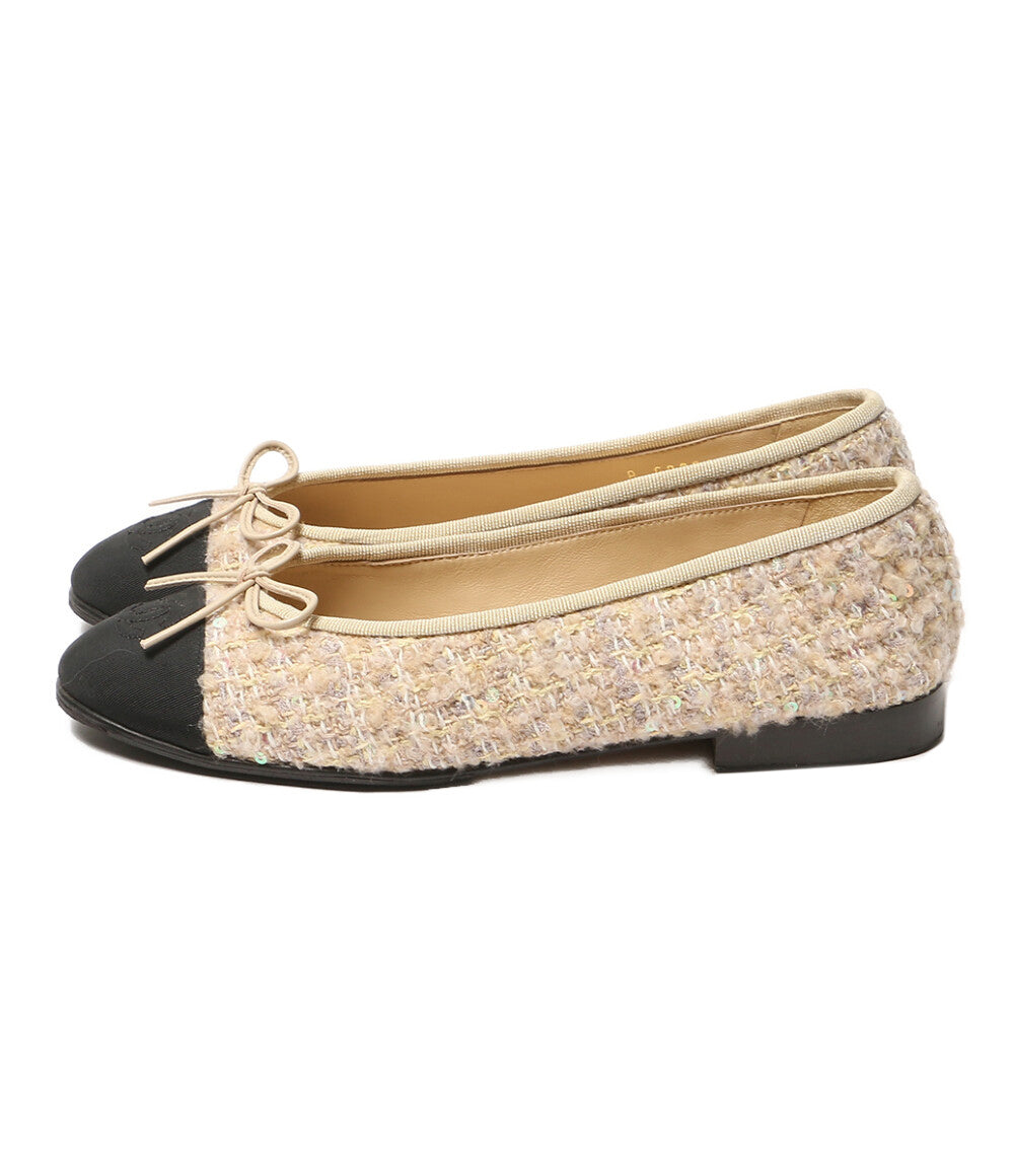 CHANEL バレリーナ ツイードラメフラットシューズ G02819 レディース